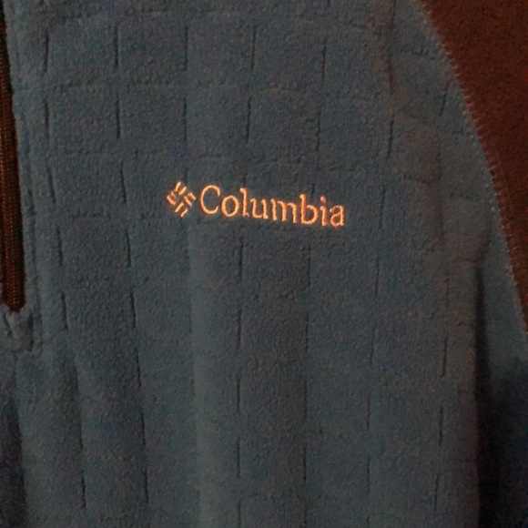 Columbia Dual Blue Shade Quarter Zip Patterned Fleece Pullover Boys Medium 10/12 - Picture 4 of 12